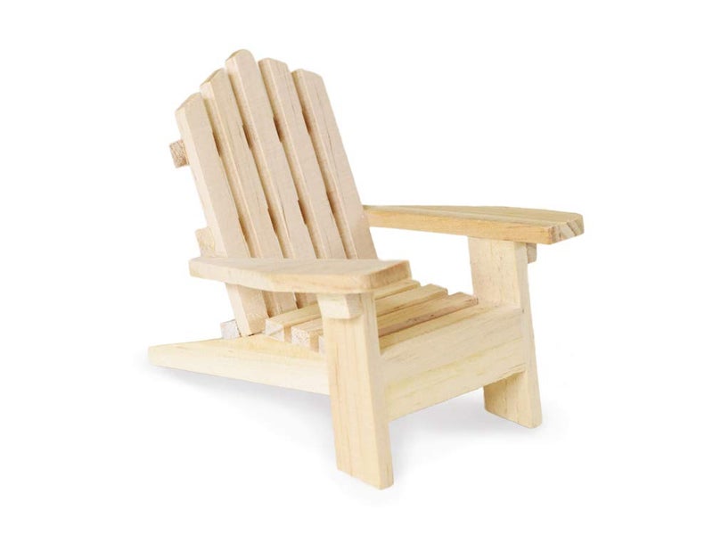 Multicraft Beach Adirondack Chair Miniature Wood for Dollhouses, Displays, Crafting, DIY - 5 Inches - Image 1